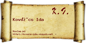 Kovács Ida névjegykártya