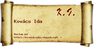 Kovács Ida névjegykártya