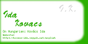 ida kovacs business card